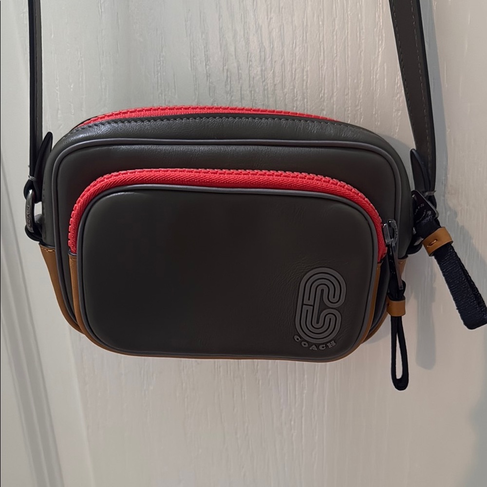 Coach Red and Green Crossbody Bag Sporty Design